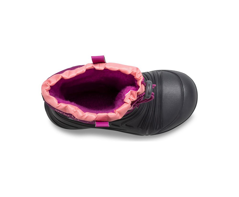 Merrell Boots Pink/Black - Snow Quest Lite 2.0 Waterproof - Kids 08YWVMTQC